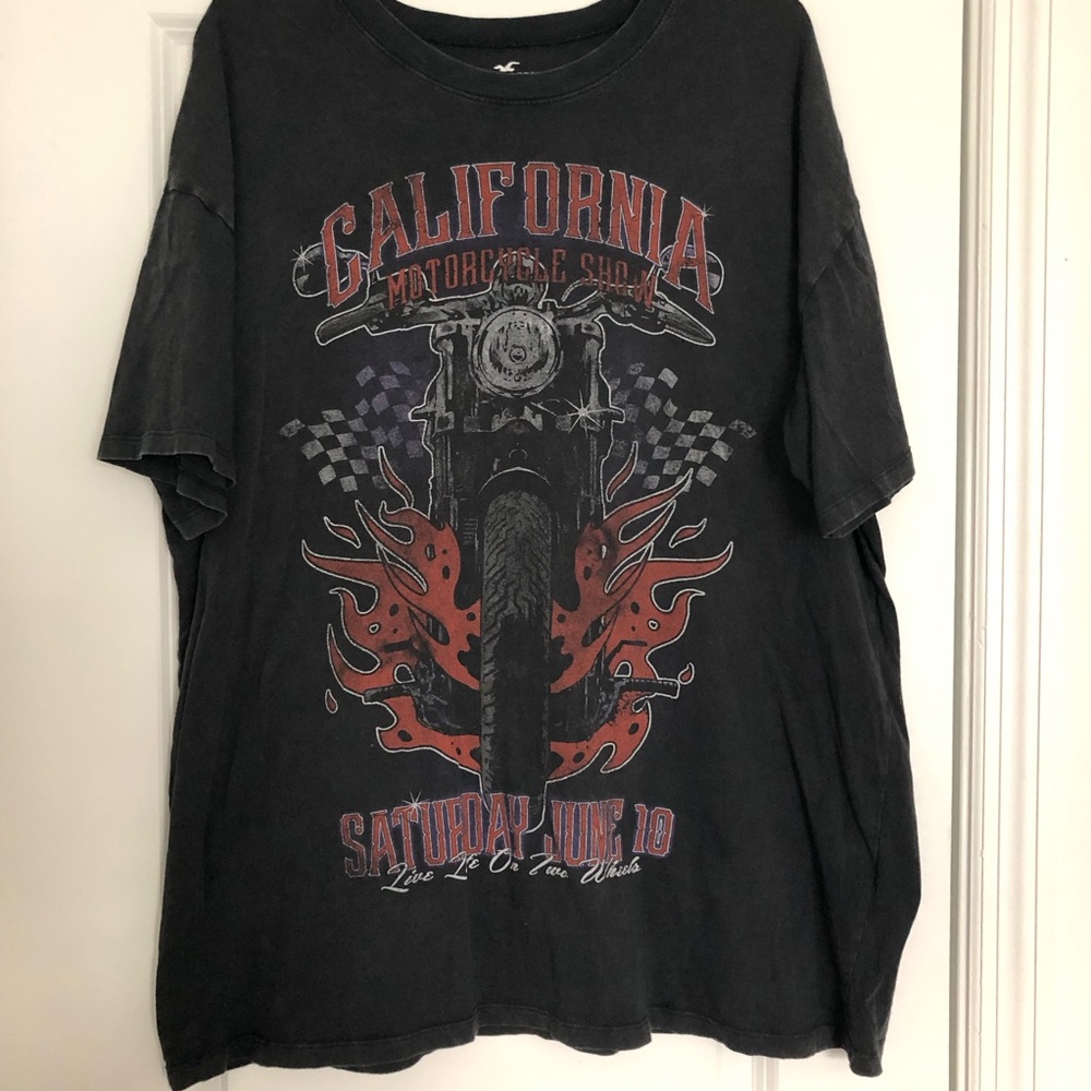 Hollister California Motorcycle Graphic Tee - Black